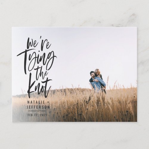 Were tying the knot announcement postcard