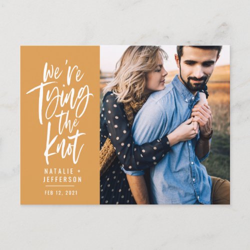 Were tying the knot announcement postcard