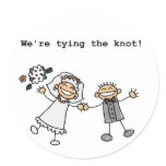 We're Tying the Knot Classic Round Sticker