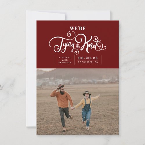 Were Tying The Knot Modern Save The Date Photo