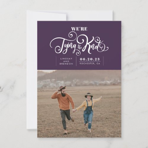 Were Tying The Knot Modern Save The Date Photo