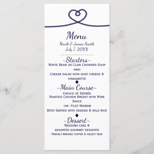 Were tying the knot Nautical Beach Wedding Menu