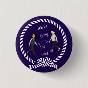 We're Tying The Knot Nautical Colored Anime Button
