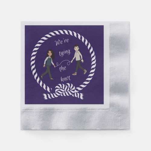Were Tying The Knot Nautical Colored Anime  Napkins