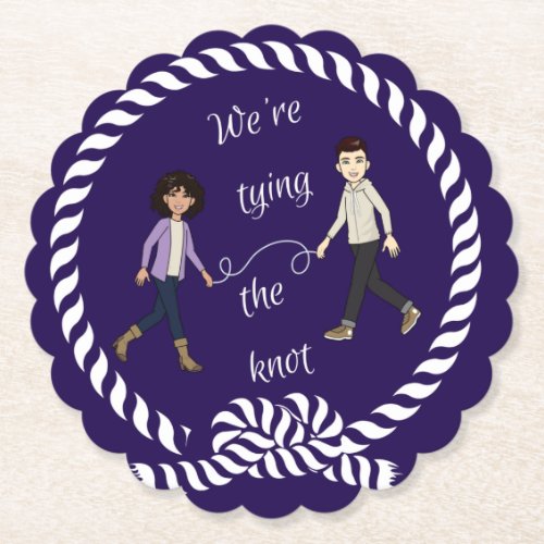 Were Tying The Knot Nautical Colored Anime    Paper Coaster