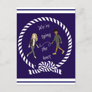 We're Tying The Knot Nautical Colored Anime    Postcard