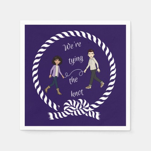 Were Tying The Knot Nautical Colored Engagement   Napkins