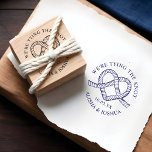 We're Tying The Knot Rope Heart Nautical Wedding Rubber Stamp<br><div class="desc">Tying the knot? our minimal & elegant "we're tying the knot" wedding rubber stamp is perfect for an ocean themed nautical wedding. The design features our hand-drawn heart-shaped rope knot illustration, The wedding date and name are incorporated into the heart knot design, creating a clean, minimal layout. All illustrations are...</div>