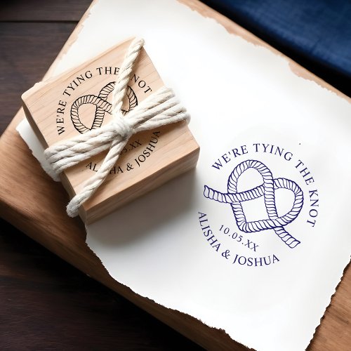 Were Tying The Knot Rope Heart Nautical Wedding Rubber Stamp