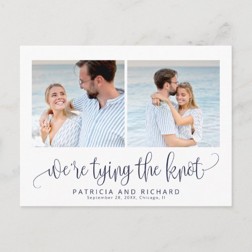 Were Tying The Knot Save The  Date 2 Photo Postcard