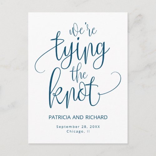 Were Tying The Knot Save The  Date Non Photo Postcard