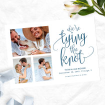 We're Tying The Knot Save The  Date Simple 3 Photo Invitation