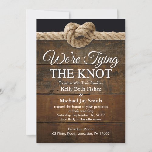 Were Tying The Knot Wedding Invitation