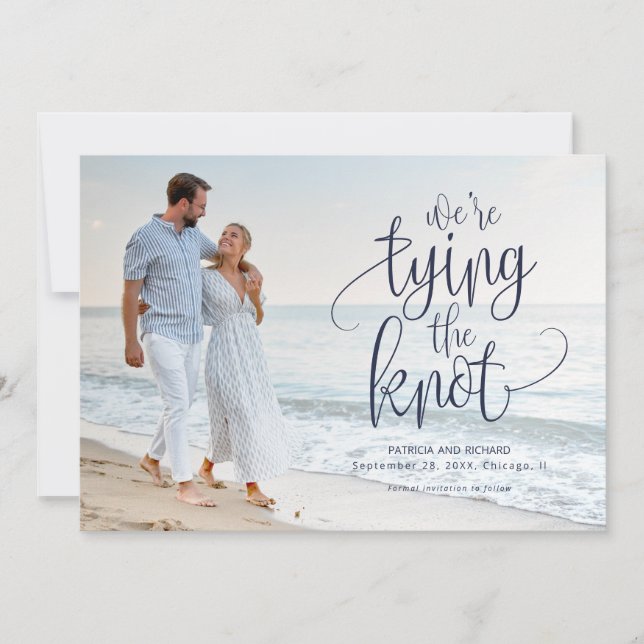 We're Tying The Knot Wedding Save The  Date Photo Invitation (Front)
