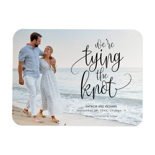 We're Tying The Knot Wedding Save The  Date Photo Magnet (Horizontal)