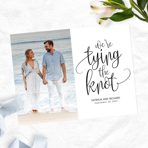 Were Tying The Knot Wedding Save The  Date Photo Postcard