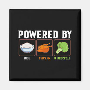 Wered By Rice Chicken And Broccoli Funny New Year Magnet