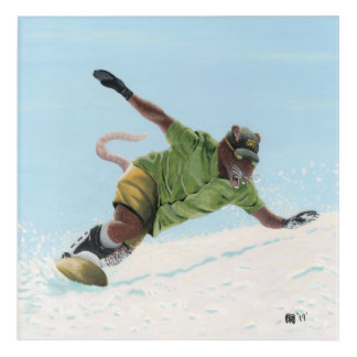 Wererat Snowboarder Fantasy Wall Art Acrylic Print