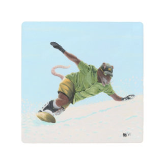 Wererat Snowboarder Fantasy Wall Art Metal Print