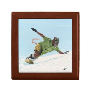 Wererat Snowboarder Sports Fantasy Art Jewelry Box