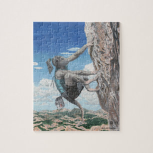 Wererat Woman Rock Climbing Small Fantasy Puzzle
