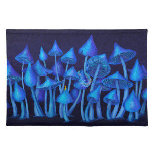 Werewere kokako, New Zealand Blue Mushroom Cloth Placemat