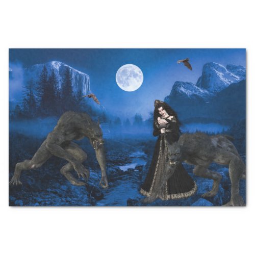 Werewolf and Vampire Halloween Scary Tissue Paper