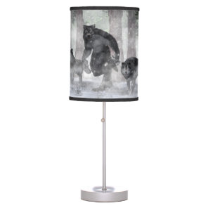 Werewolf and Wolves Table Lamp