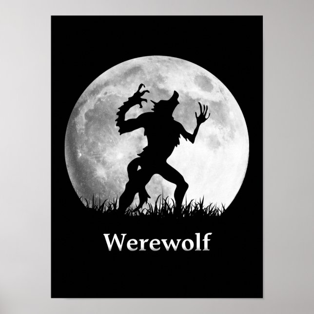 Werewolf at the Full Moon - Cool Halloween Poster (Front)