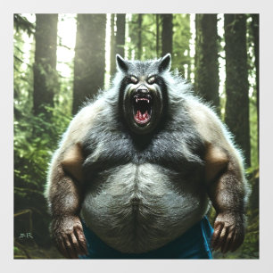 Werewolf Ate auto opaque window cling back stick