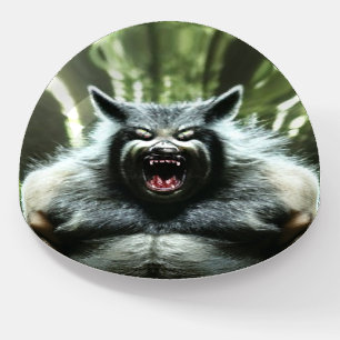 Werewolf Ate The Village glass dome paperweight