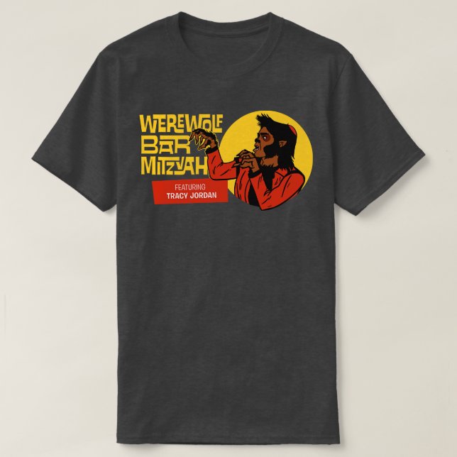 Werewolf Bar Mitzvah Spooky Scary 30 Rock T-Shirt (Design Front)