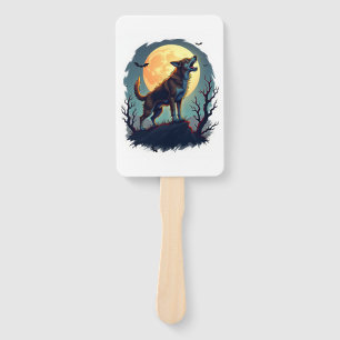Werewolf Beagle Howl Hand Fan
