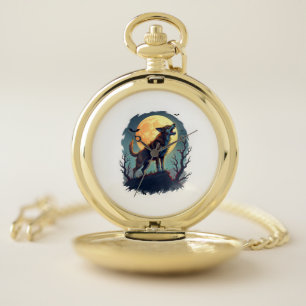 Werewolf Beagle Howl Pocket Watch