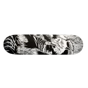 Werewolf black and white skateboard