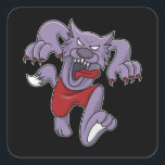 Werewolf cartoon scary werewolves Halloween Gift Square Sticker<br><div class="desc">Beautiful werewolf design which is fun and anxious. Scary werewolf motif for horror fans and Halloween parties. Great outfit for horror Halloween nights with cool motif which makes scary werewolves design as a great wolf cartoon motif</div>