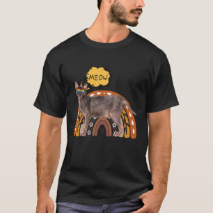 Werewolf Cat Lykoi Meow Horn With Rainbow Glasses T-Shirt