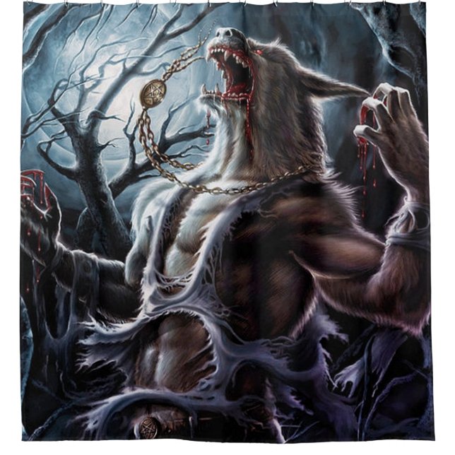 Werewolf Changing Shower Curtain (Front)