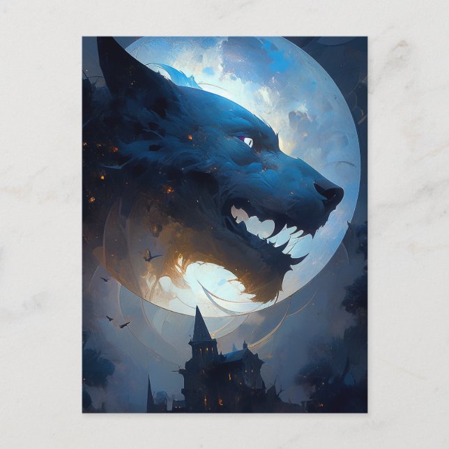 Werewolf Dark Fantasy Horror Postcard (Front)