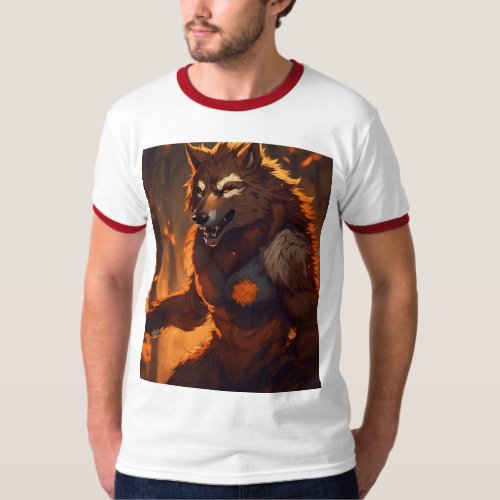 werewolf design white tshirt 