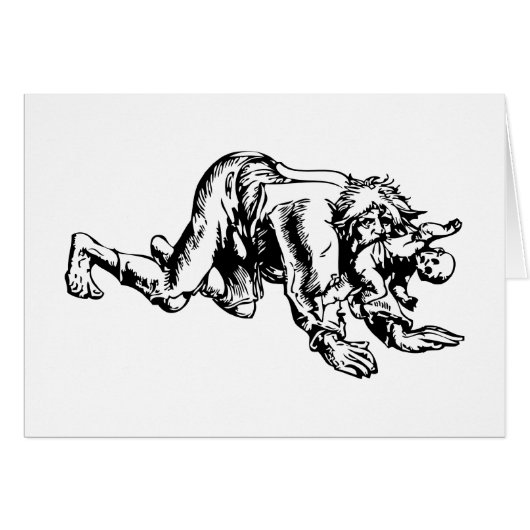 Werewolf Eating Baby Cards (Front Horizontal)
