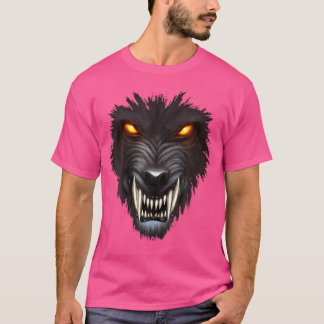 Werewolf Face Full Moon Scary Wolf Spooky Hallowee T-Shirt