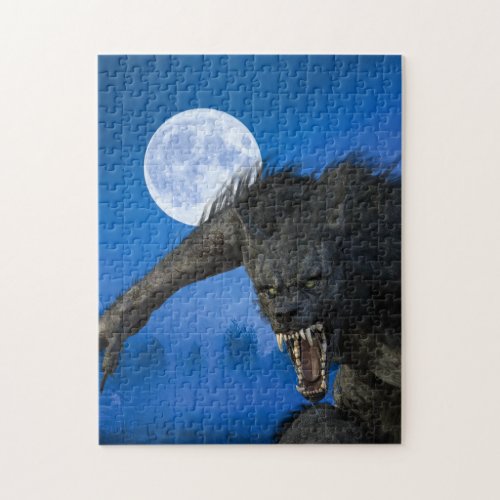 Werewolf Full Moon Jigsaw Puzzle