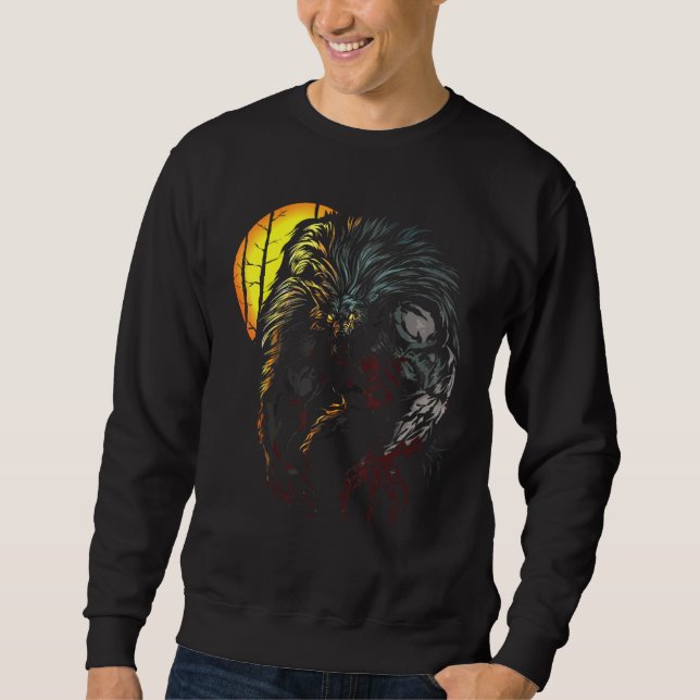Werewolf Full Moon Lycan Mythology Easy Halloween  Sweatshirt (Front)