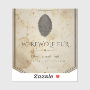 Werewolf Fur Vintage Apothecary Label Sticker
