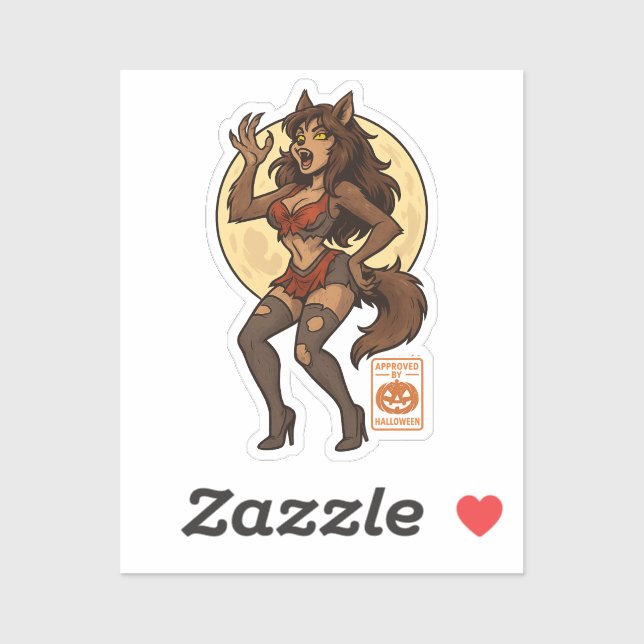 Werewolf Girl Cartoon Sticker (Sheet)