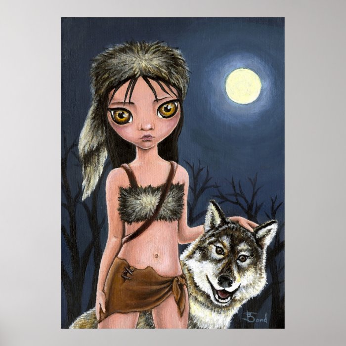 Werewolf girl print