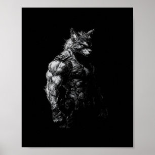 Werewolf Gym Workout Fitness Bodybuilding Weightli Poster