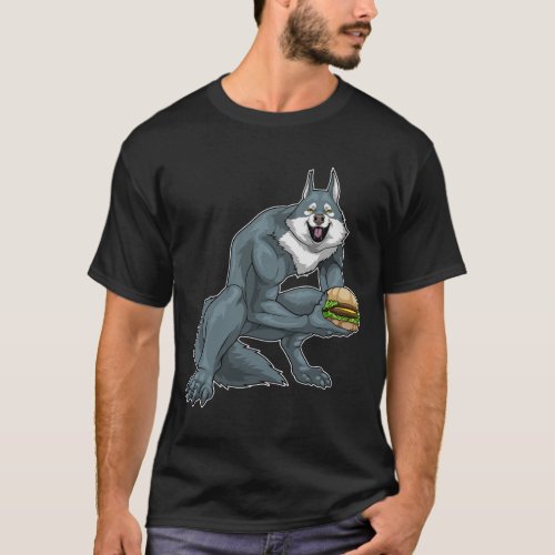 Werewolf Halloween Burger T_Shirt