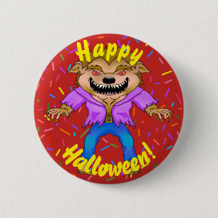 Werewolf Halloween Button